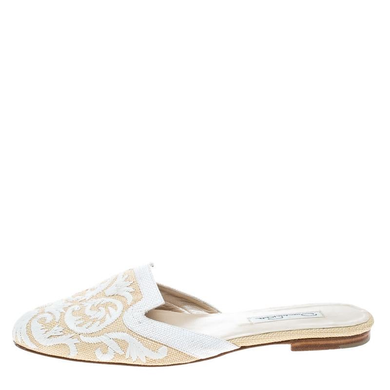 These mules from Oscar de la Renta are exquisite and easy to slip on. They've been crafted from raffia and designed with embroidery and leather insoles meant to provide comfort at every step. This is one pair that speaks high fashion in a nonchalant