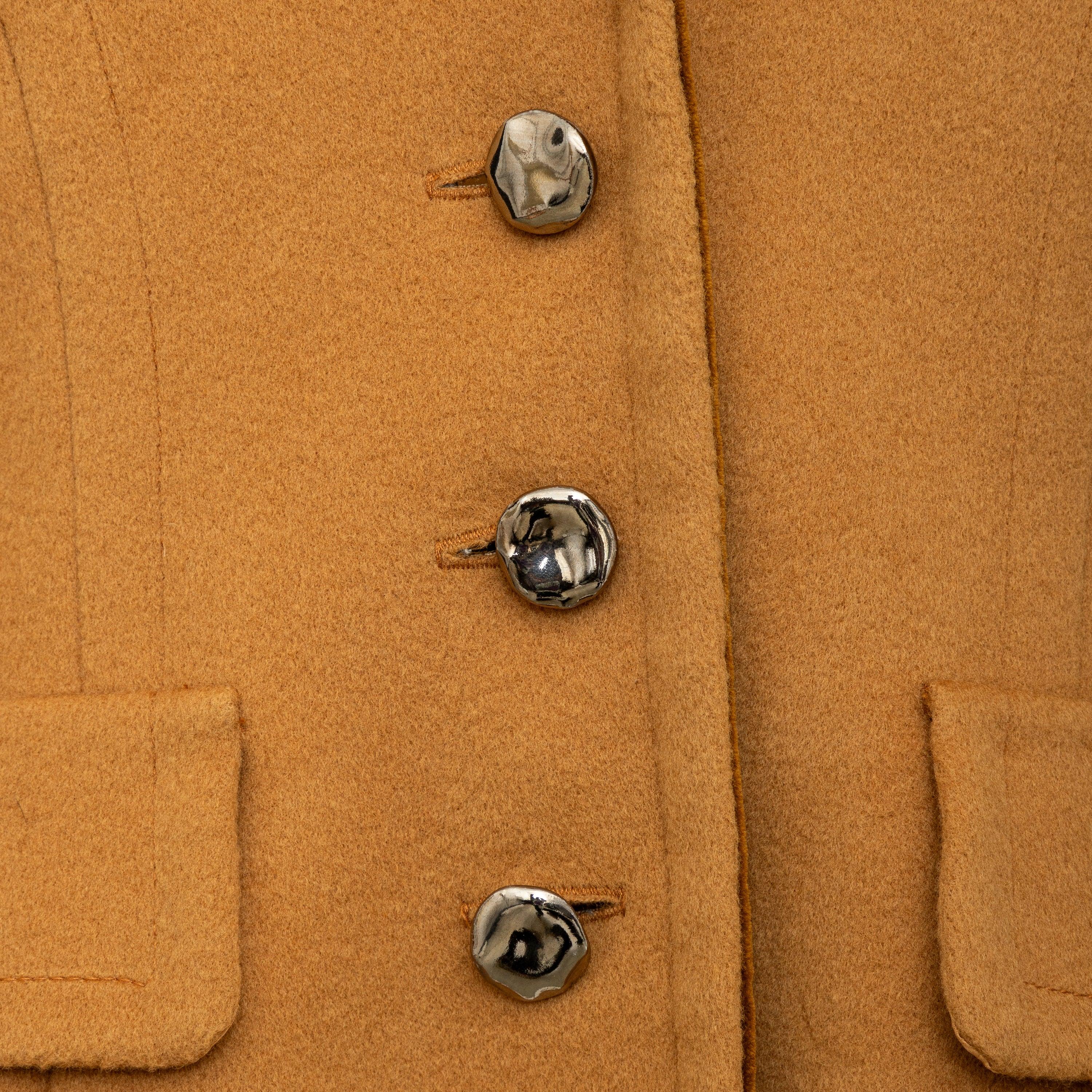 Oscar de la Renta Velvet Collar Wool Jacket - '90s For Sale 2