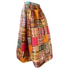 Oscar de la Renta Vintage 80's Sequin Patchwork Quilt Ball Skirt