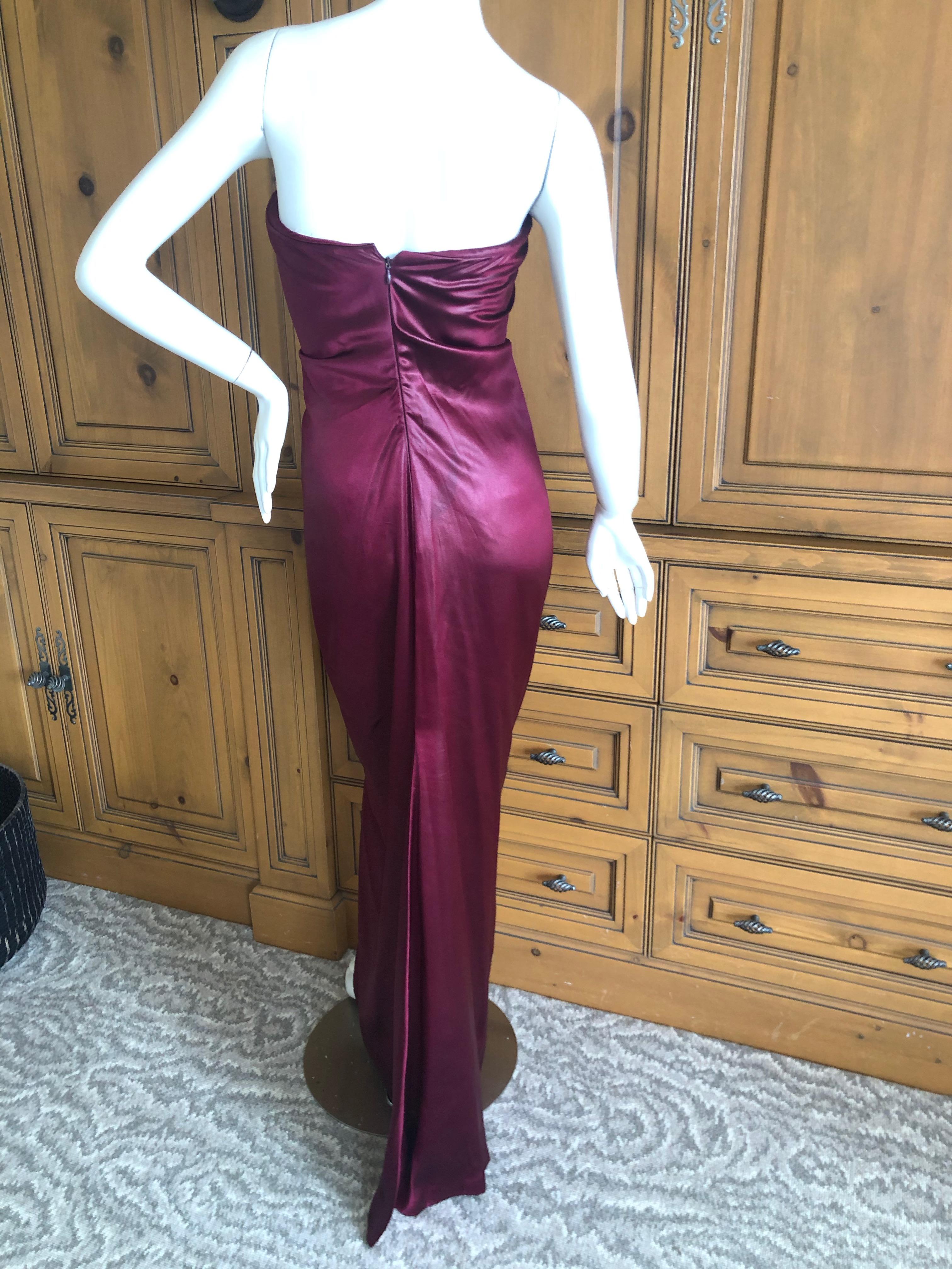 Oscar de la Renta Vintage 80's Strapless Red Evening Dress with Built in Corset  For Sale 2