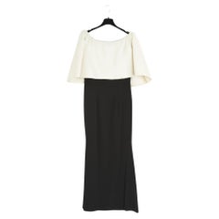 Oscar De La Renta Vestido Vintage de crepé bicolor FR36