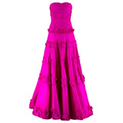 Oscar de la Renta vintage couture pink silk-taffeta gown US 6