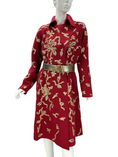 Oscar de la Renta Vintage Embellished Cashmere Coat US 8 Oversize