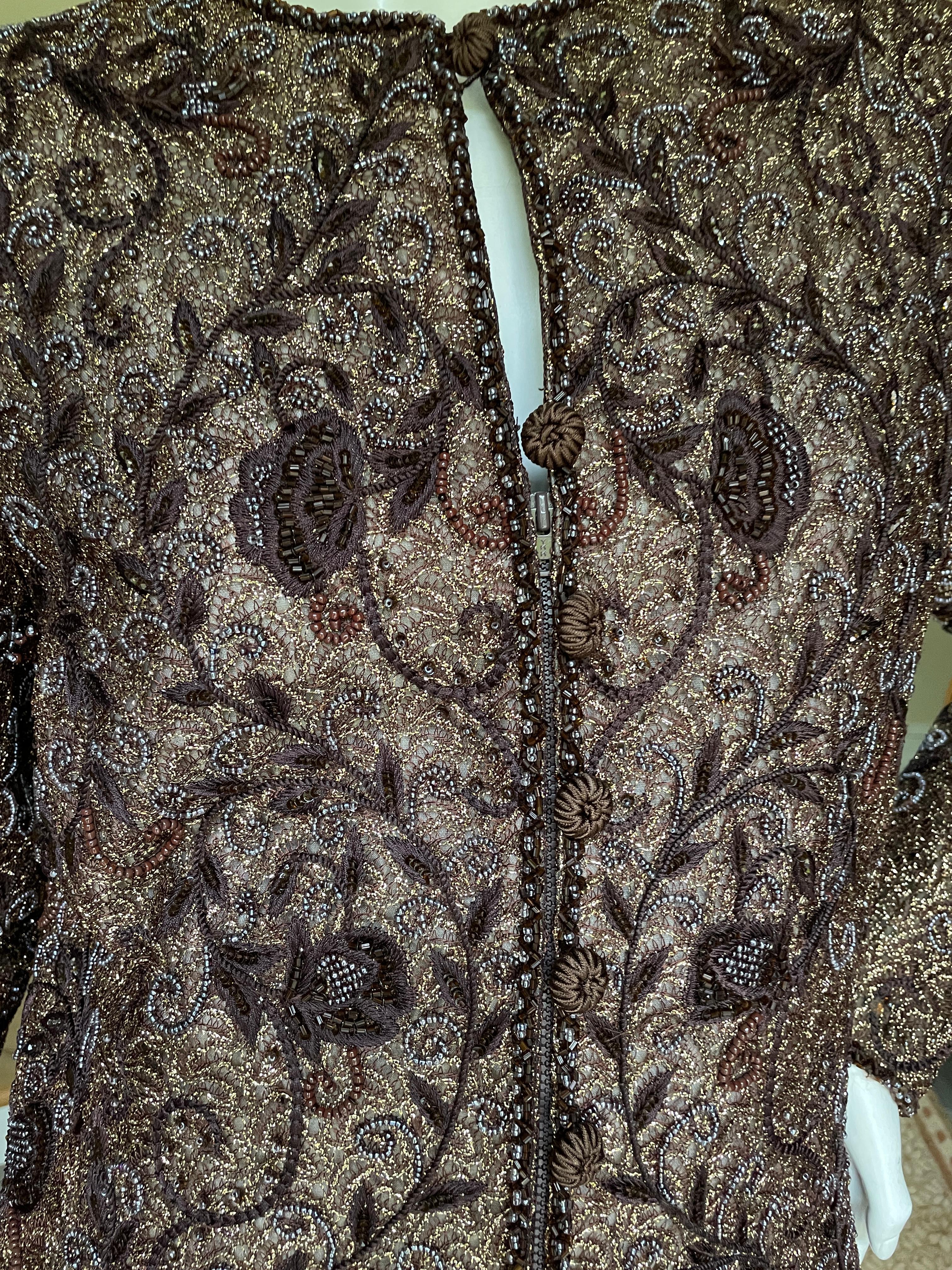 Oscar de la Renta Vintage Embellished Evening Coat In Excellent Condition For Sale In Cloverdale, CA