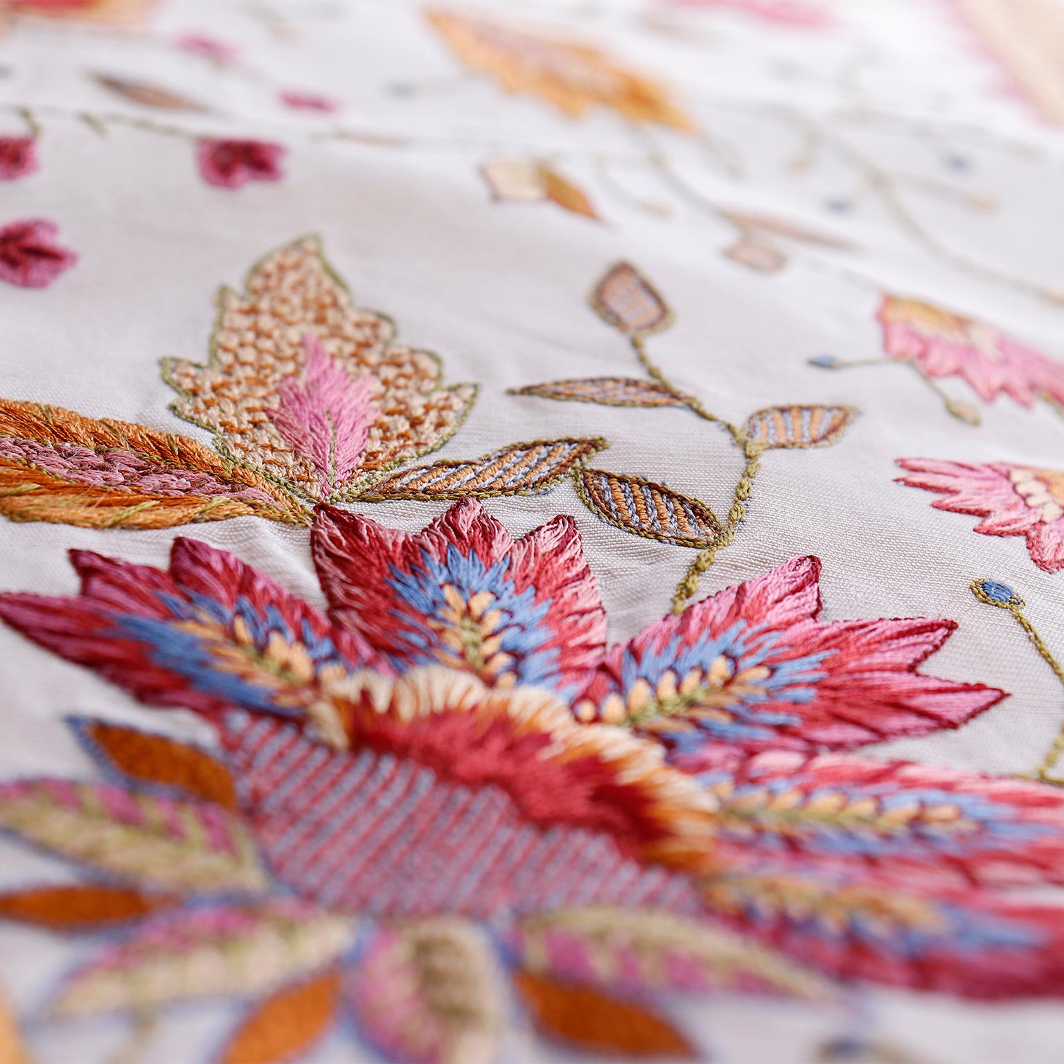 Oscar de la Renta Vintage Floral Embroidered Long Summer Coat w/ High Slits 13