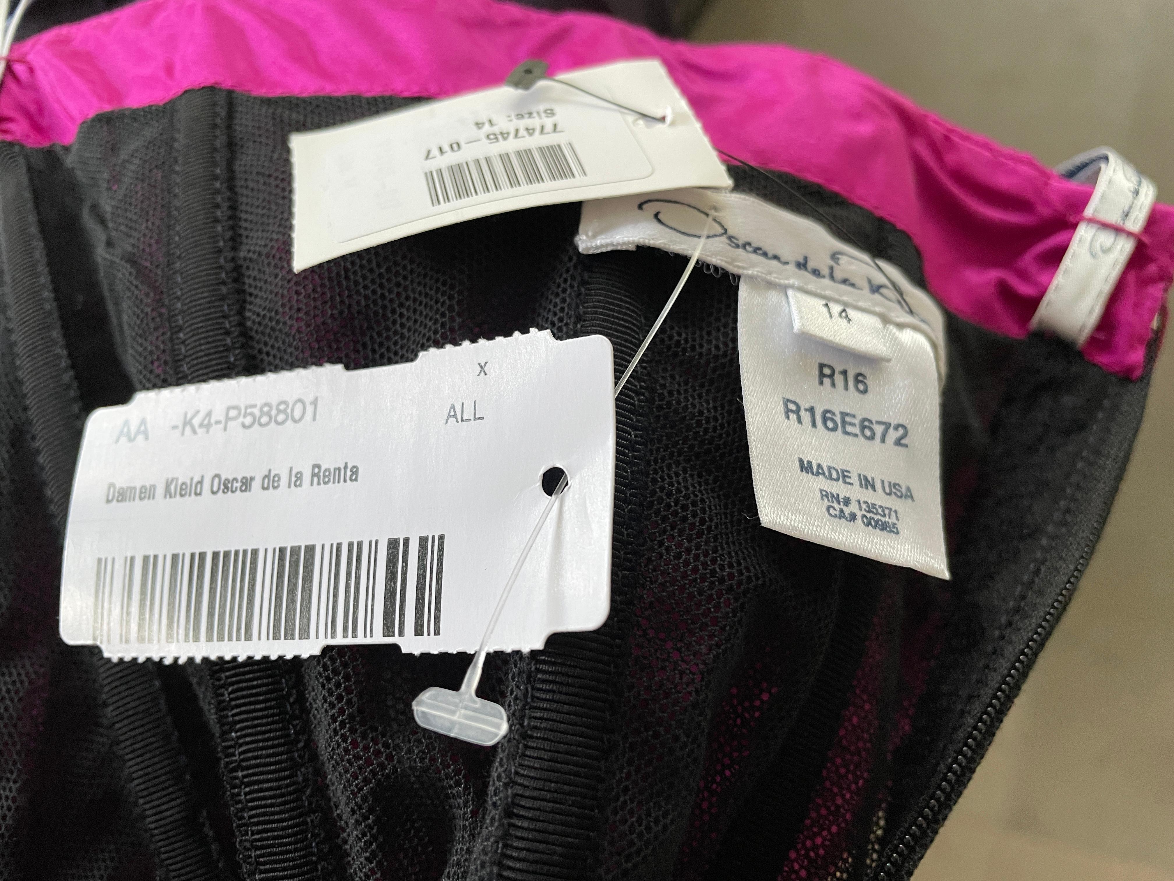 Oscar de la Renta Vintage Fuchsia Silk Cocktail Dress Size 14 ...
