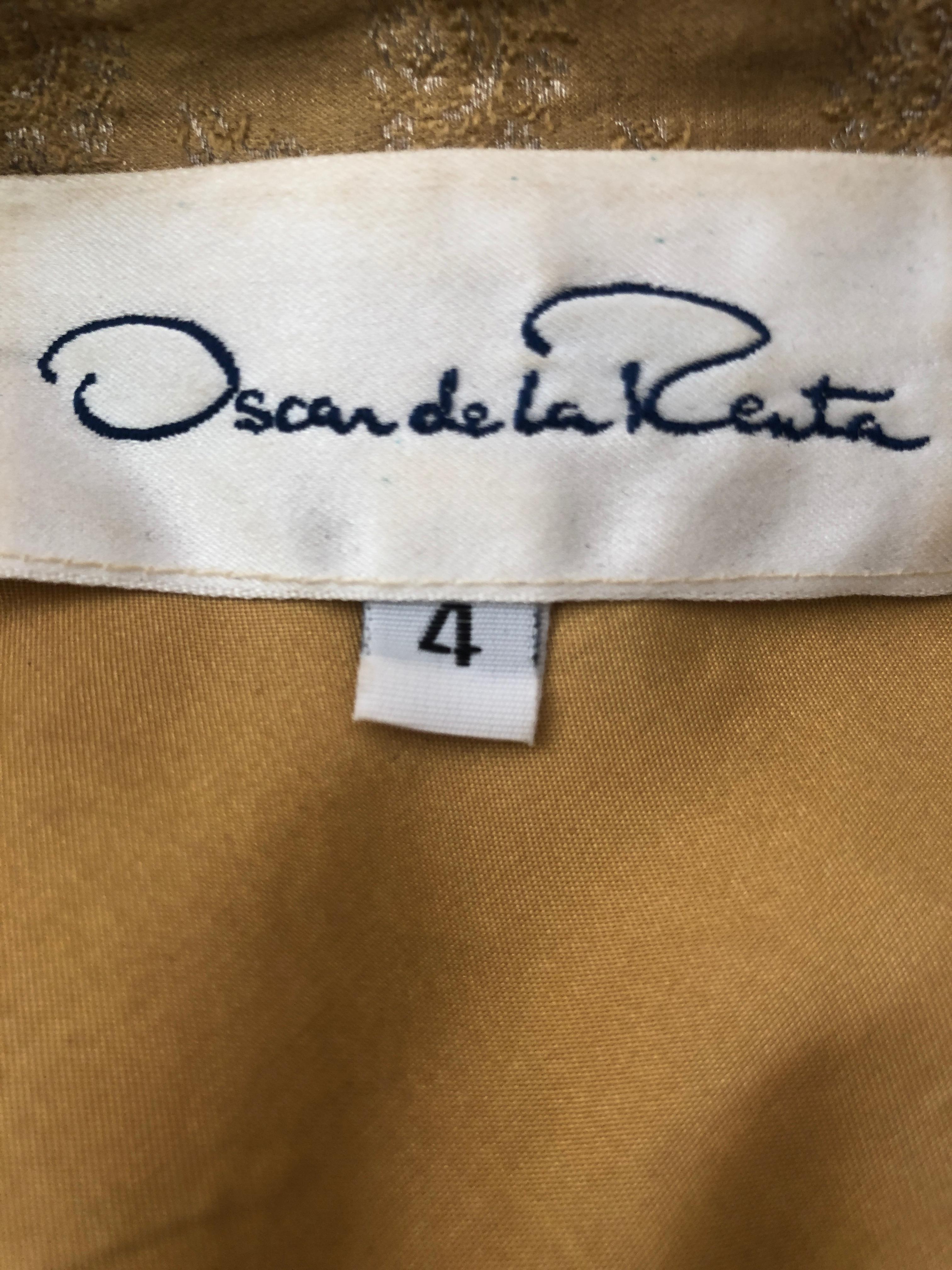 Oscar de la Renta Vintage Golden Brocade Dress as worn by CZ Guest to CFDA Award For Sale 7