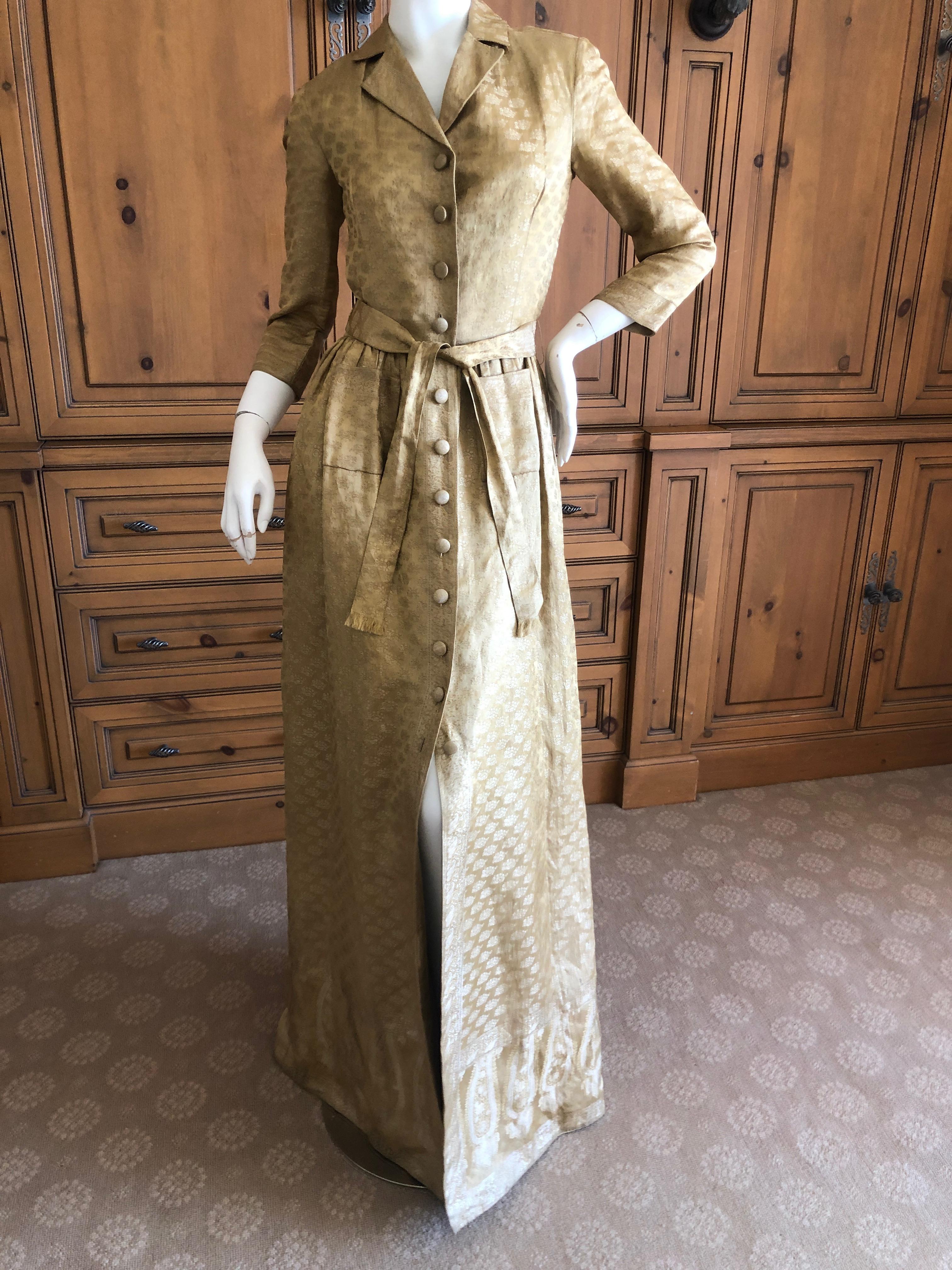 Oscar de la Renta Vintage Golden Brocade Dress as worn by CZ Guest to CFDA Award In Excellent Condition For Sale In Cloverdale, CA