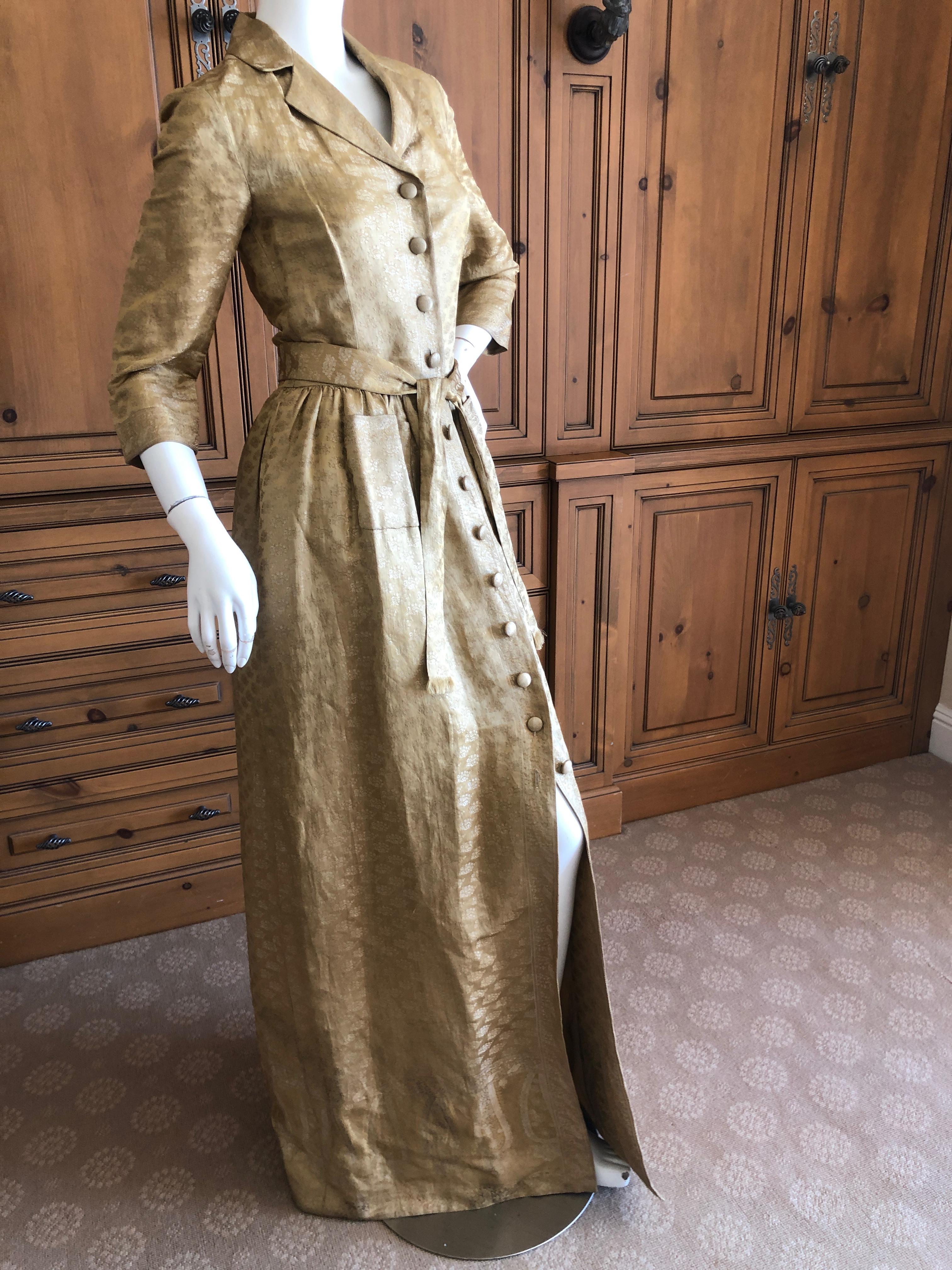 Oscar de la Renta Vintage Golden Brocade Dress as worn by CZ Guest to CFDA Award For Sale 2