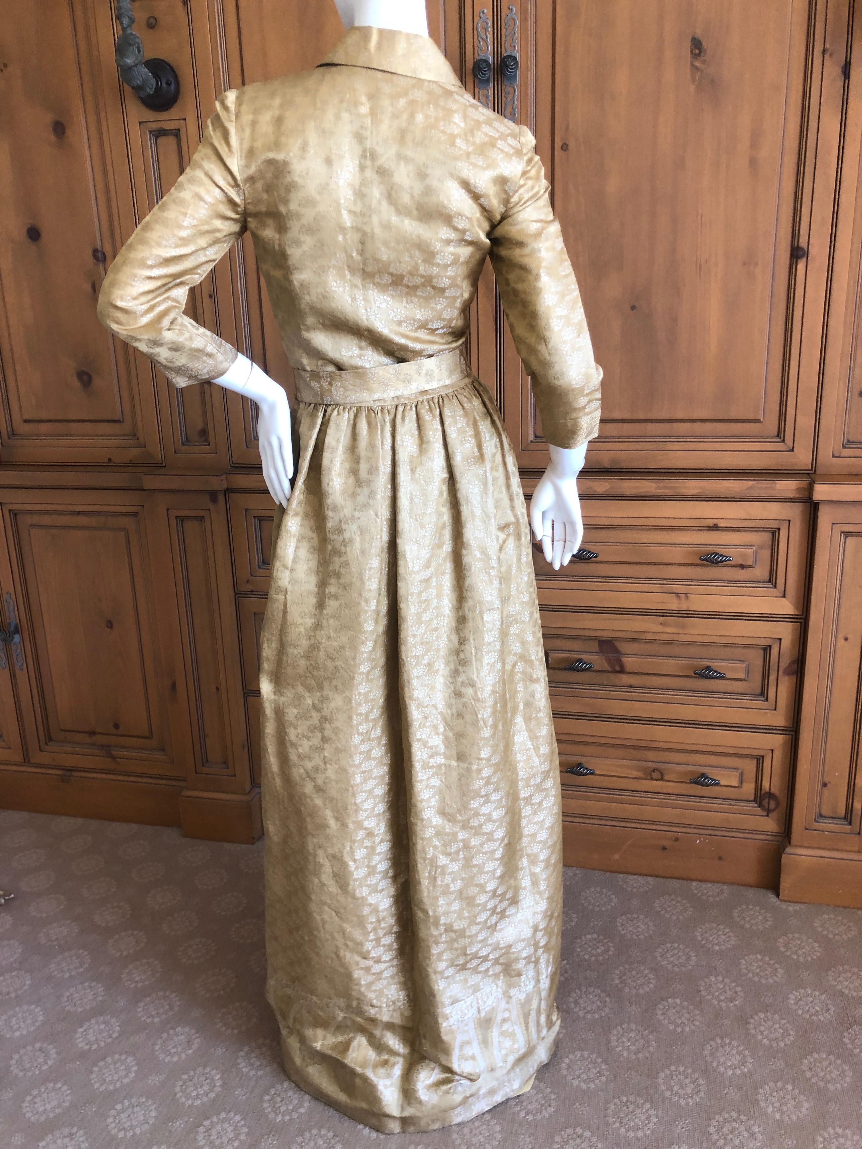 Oscar de la Renta Vintage Golden Brocade Dress as worn by CZ Guest to CFDA Award For Sale 3