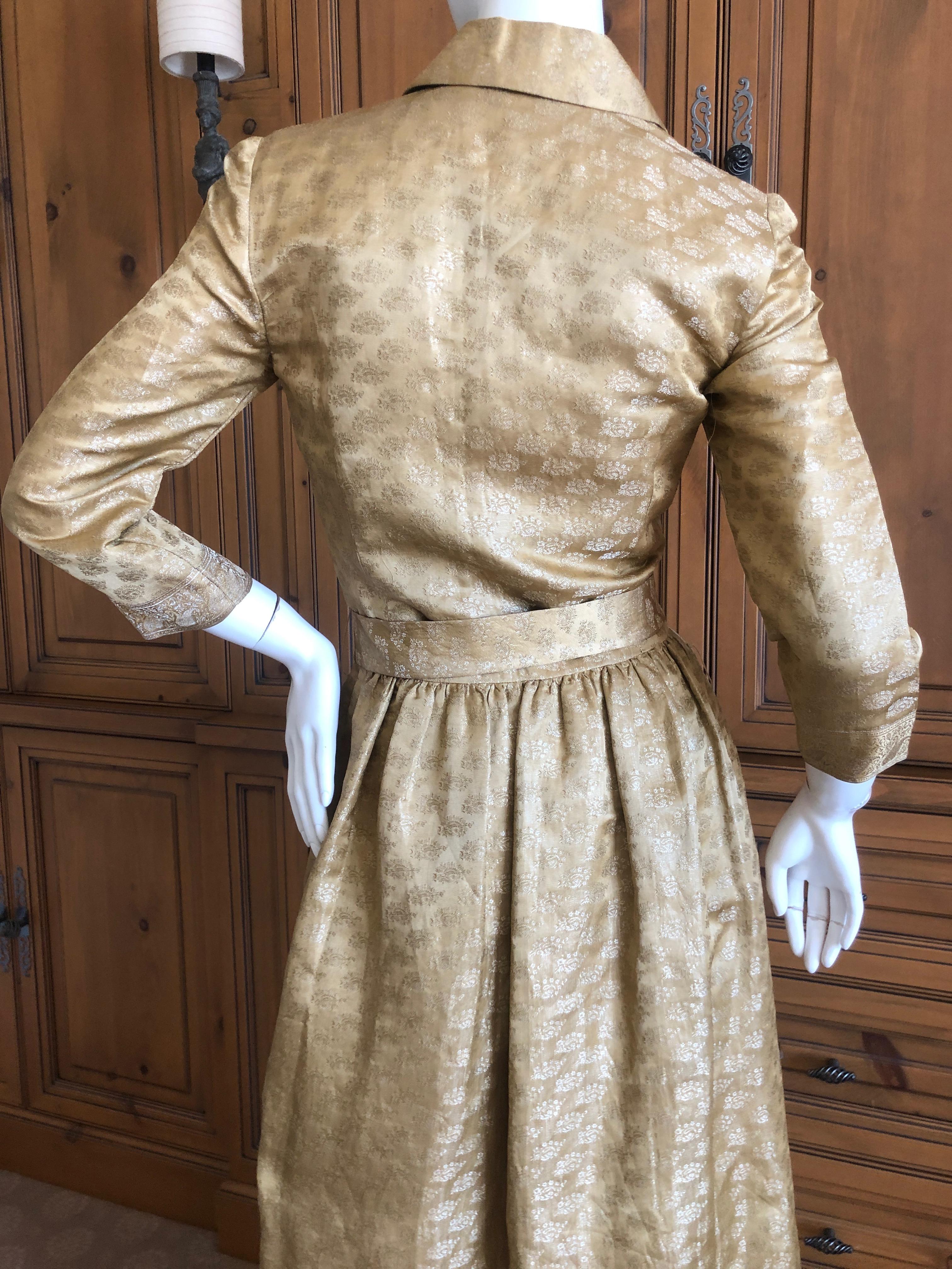 Oscar de la Renta Vintage Golden Brocade Dress as worn by CZ Guest to CFDA Award For Sale 4