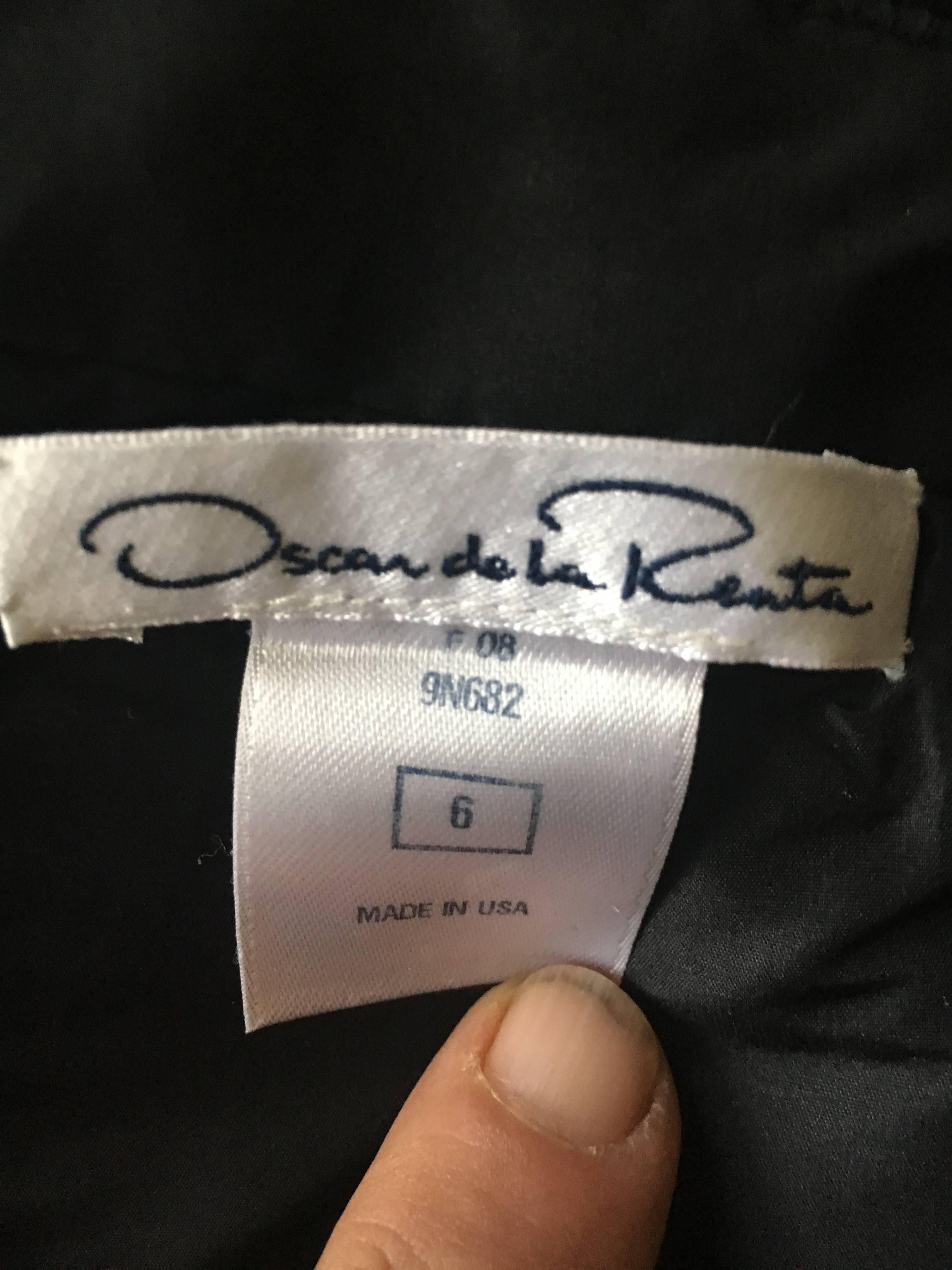 Oscar de la Renta Vintage Jacquard Cocktail Dress with Plunging Portrait Collar In Excellent Condition For Sale In Cloverdale, CA