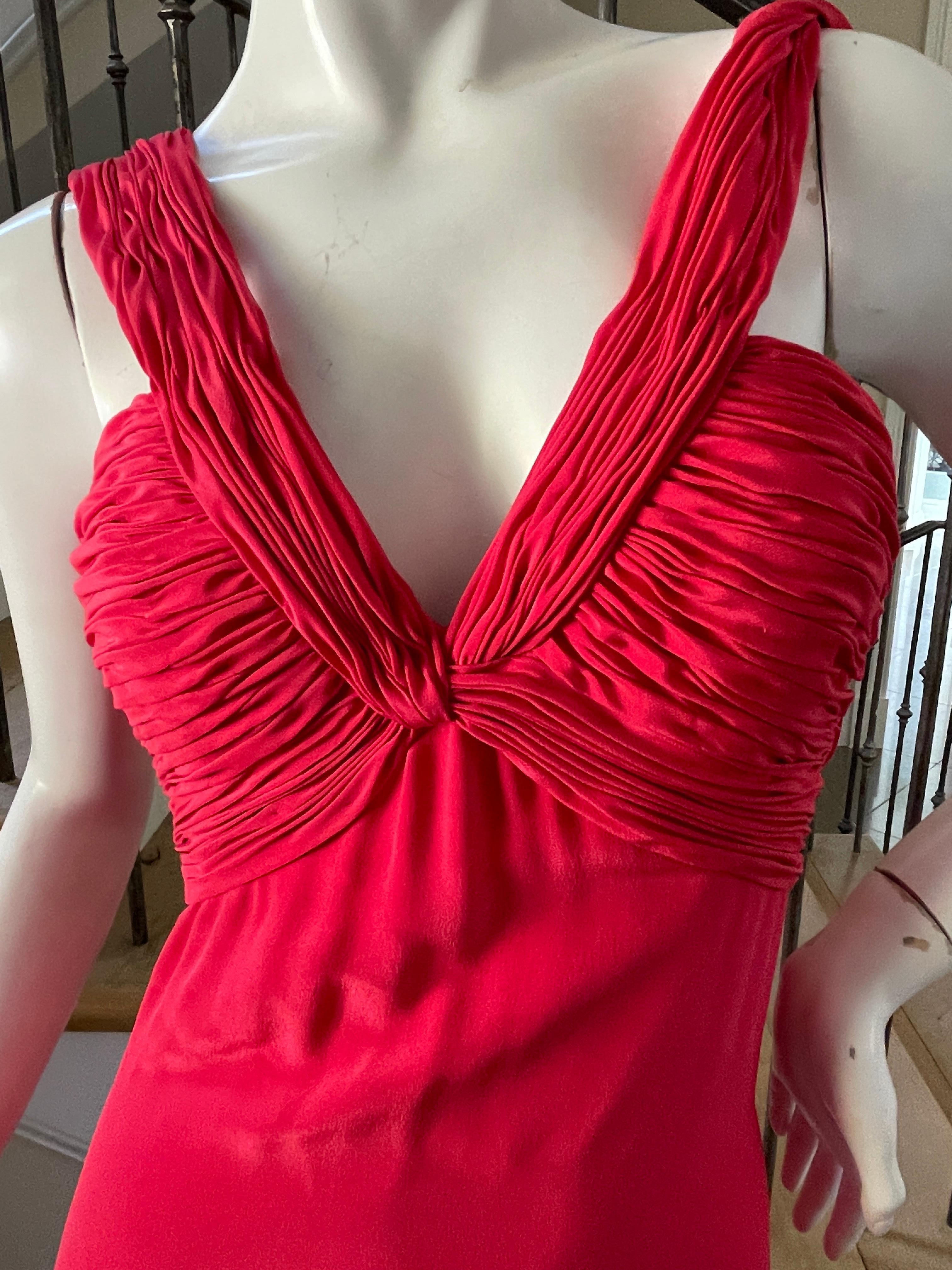 red plunging neckline dress