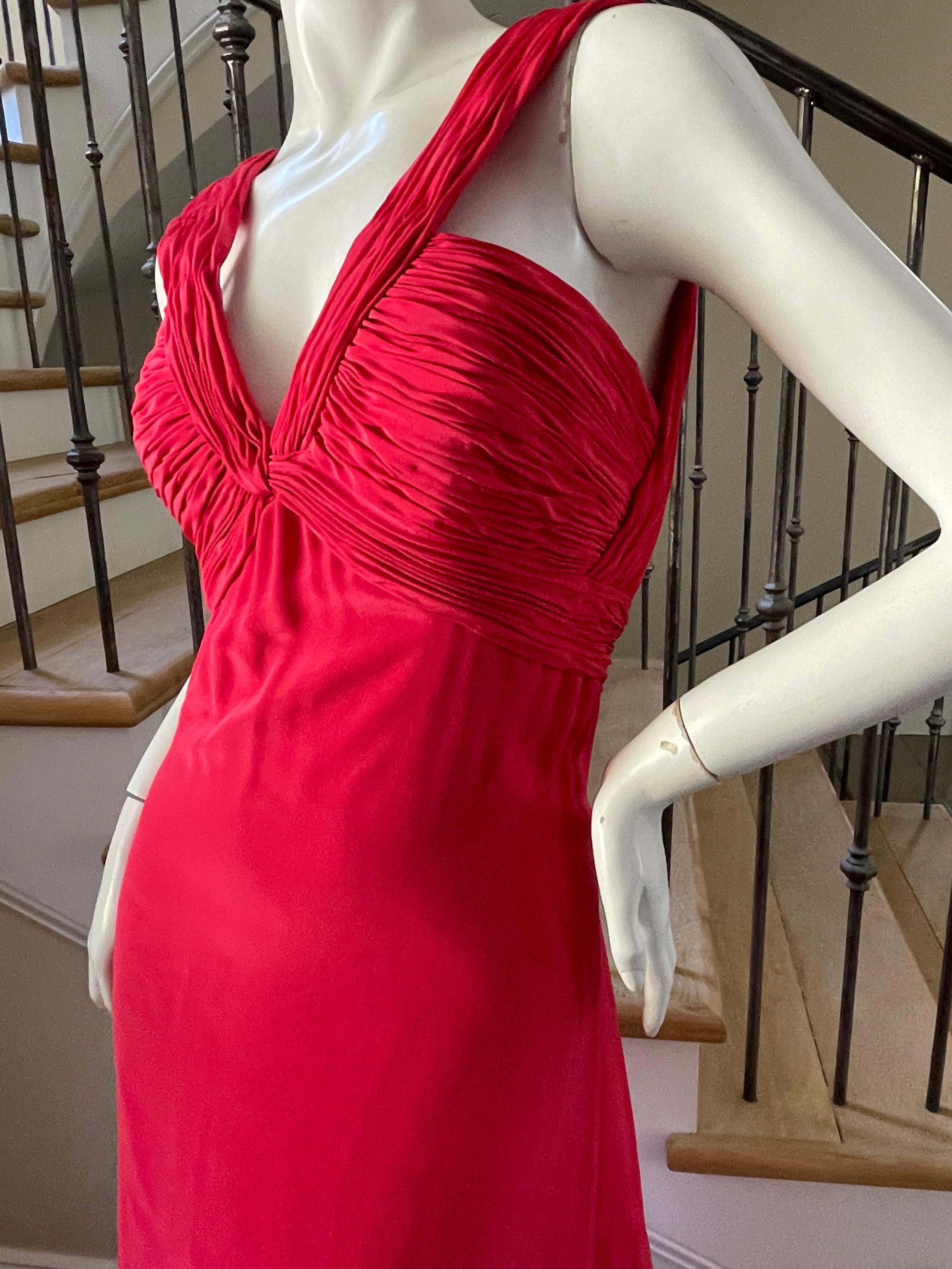 vintage red silk dress