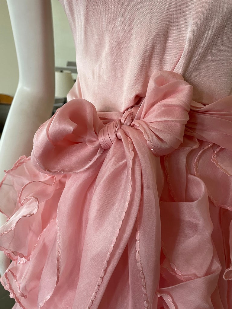 oscar de la renta pink bow dress Oscar de la Renta Bow-detailed Lace Mini Dress in Pink