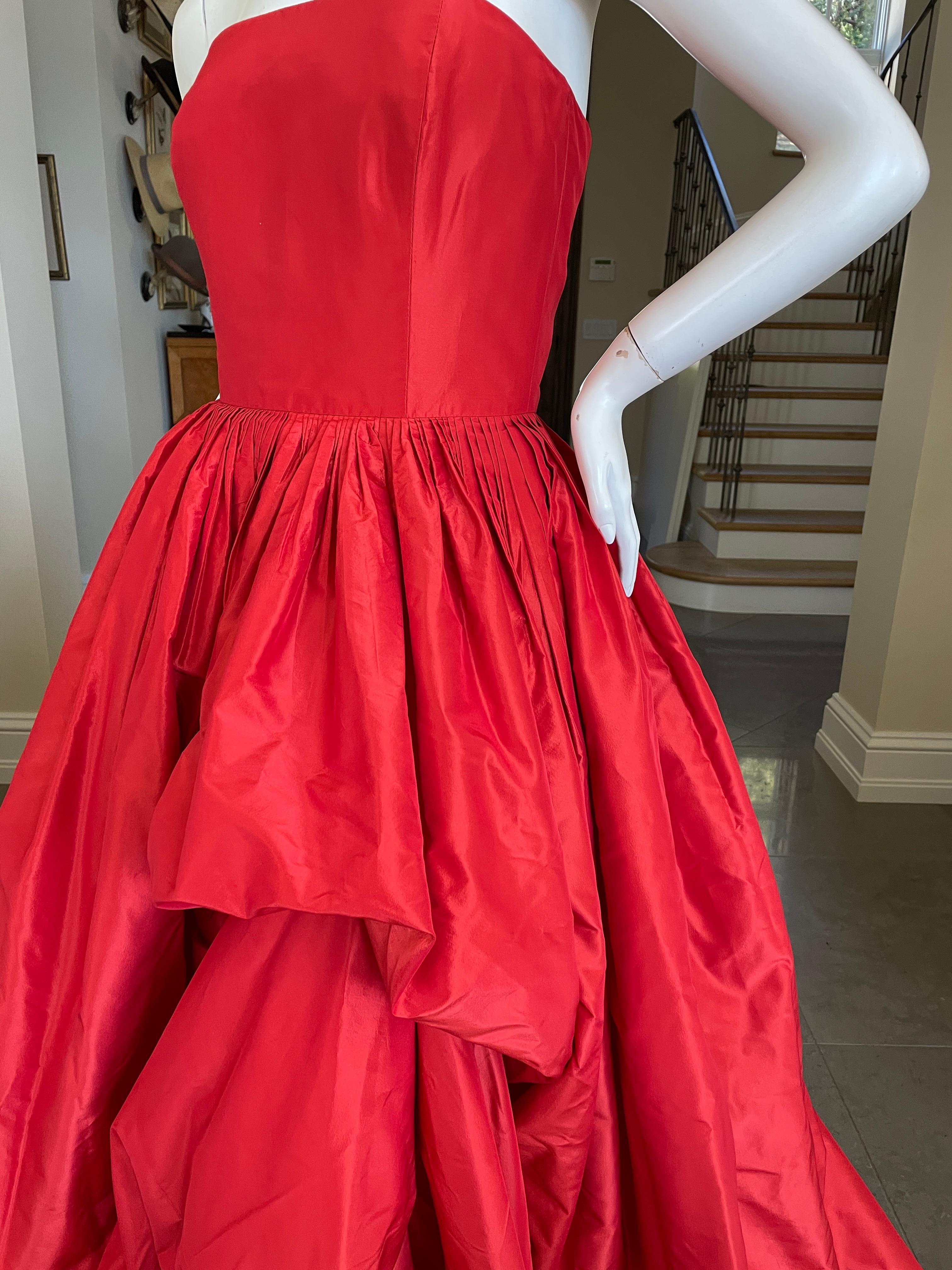 red ball gown strapless