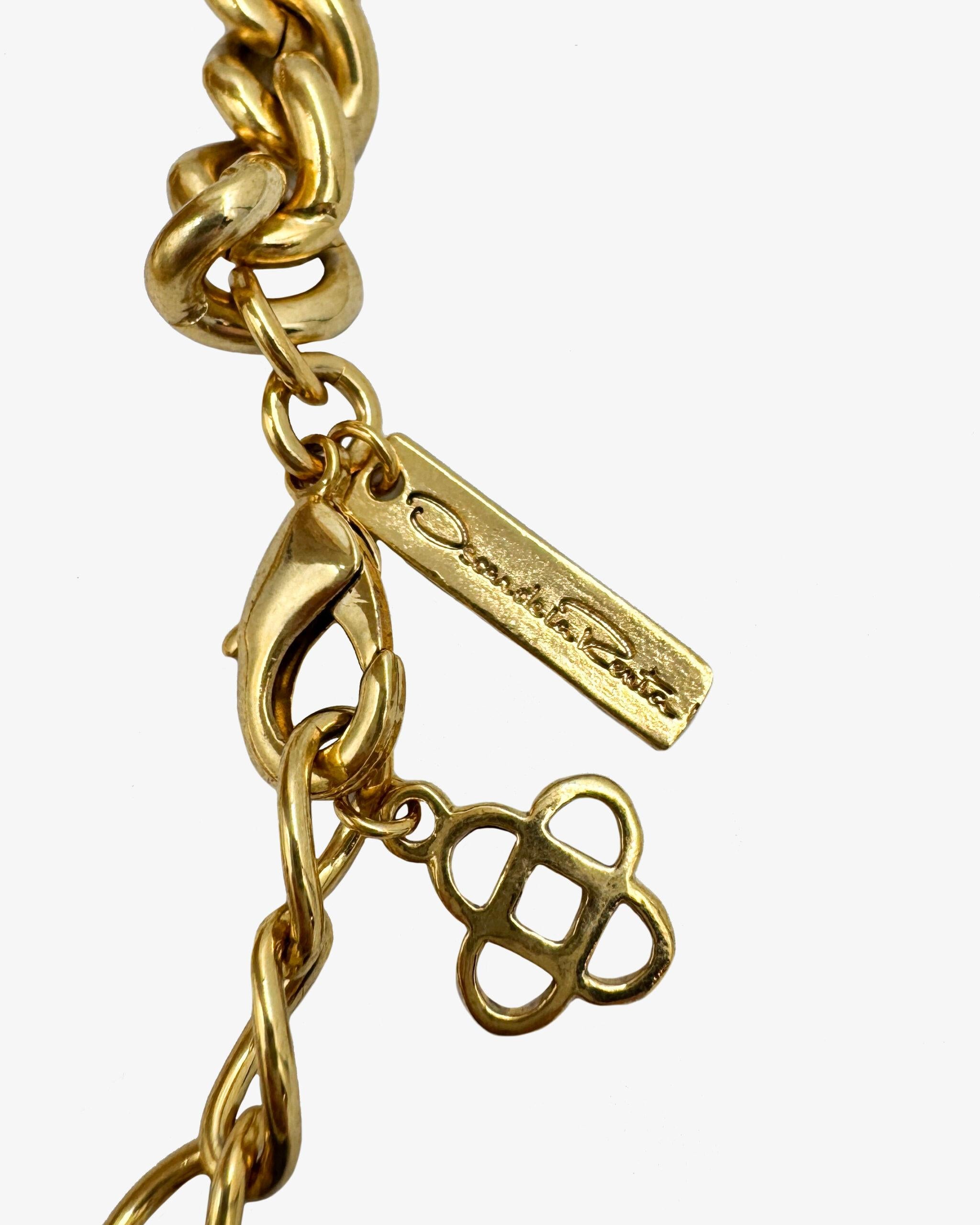 Oscar de la Renta vintage two-tone pendant necklace For Sale 1