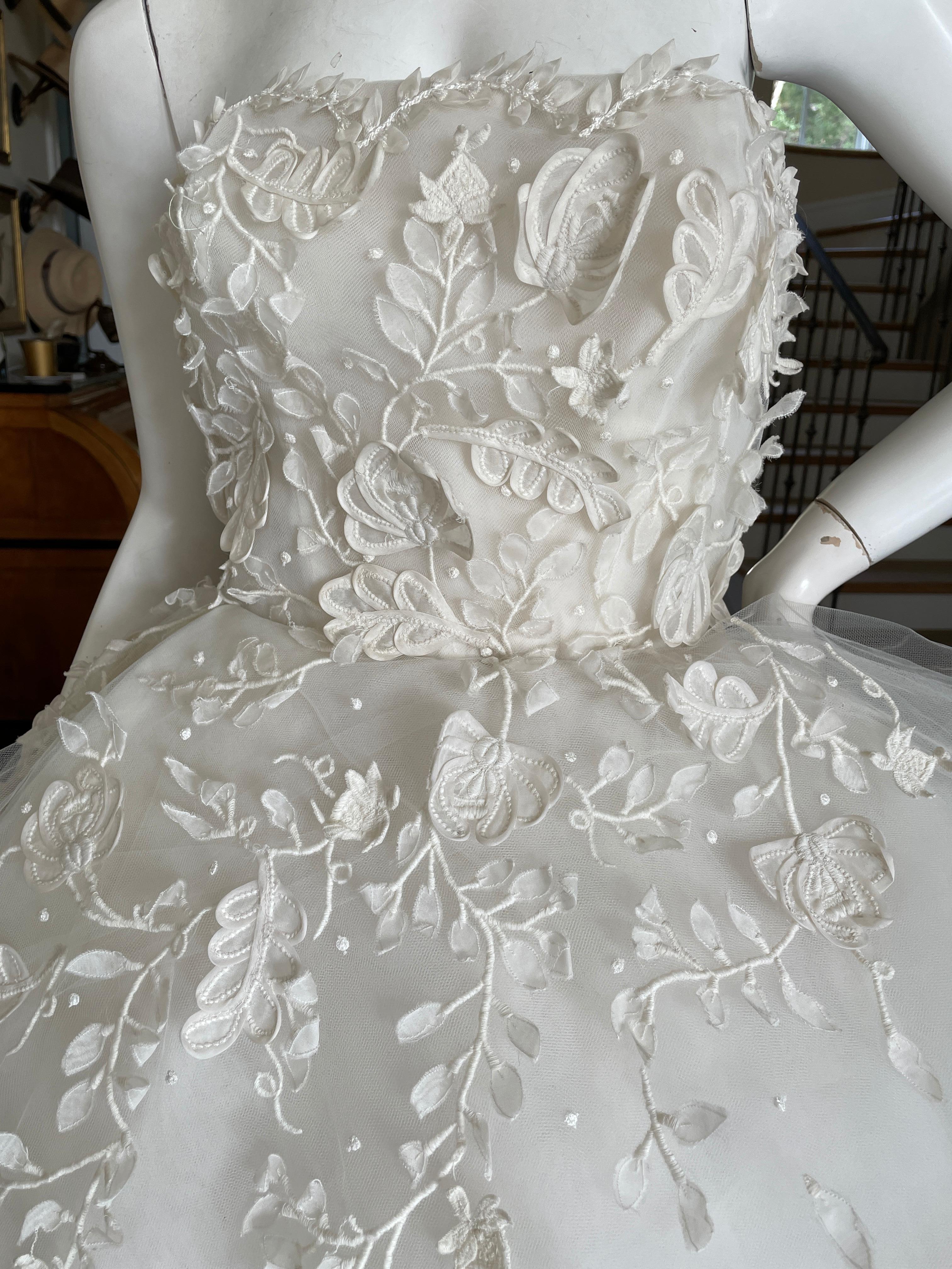oscar de la renta floral wedding dress
