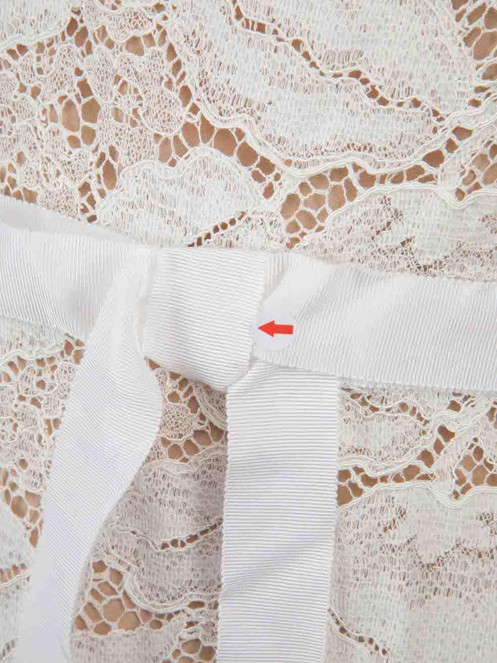Women's Oscar de la Renta White Floral Lace Sleeveless Dress Size M