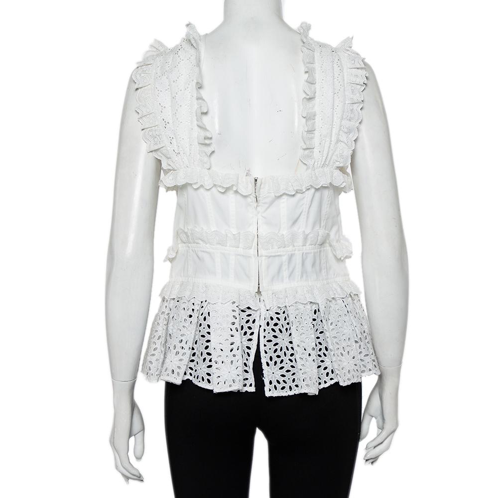 white lace peplum top