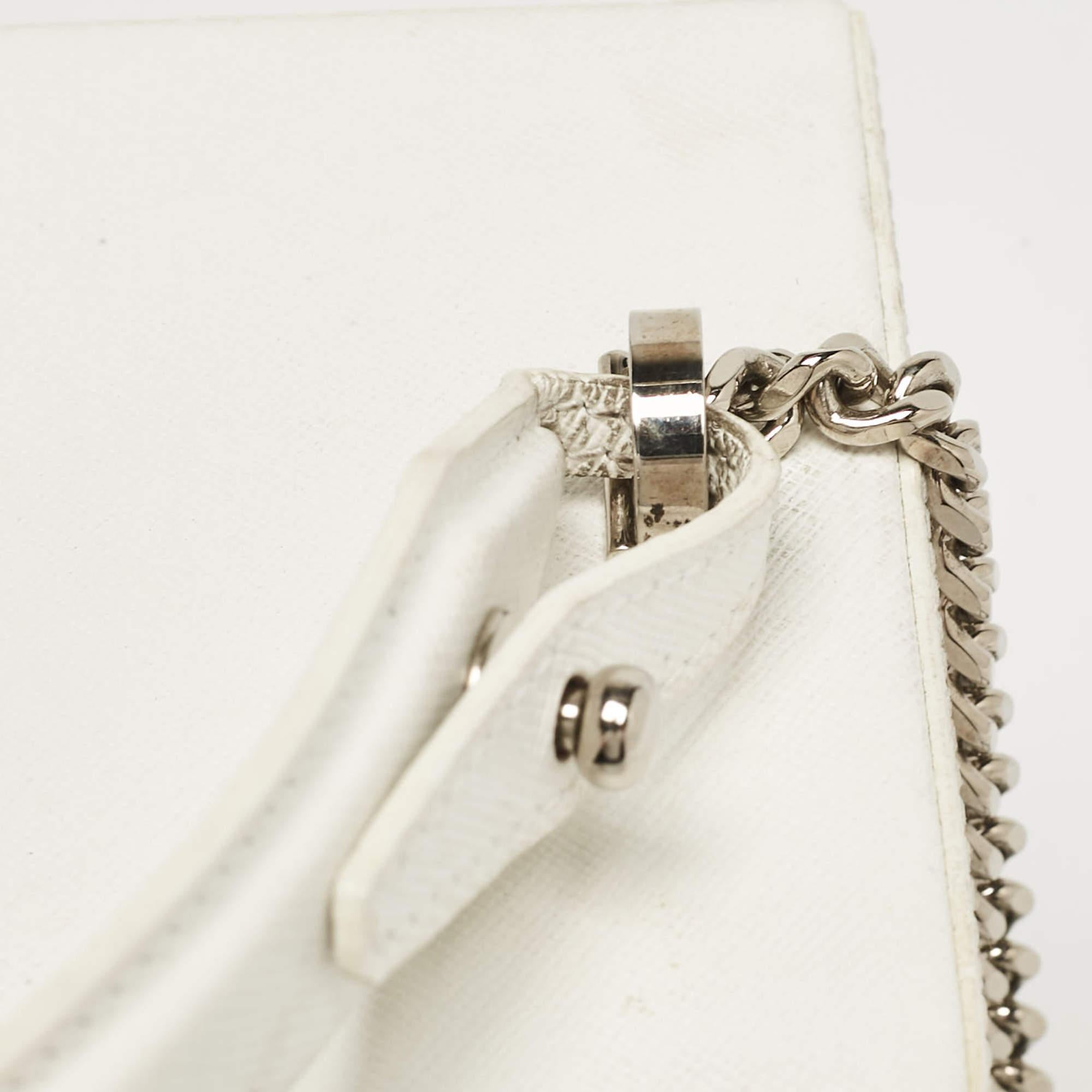 Oscar De La Renta White Leather Alibi Top Handle Box Bag 3