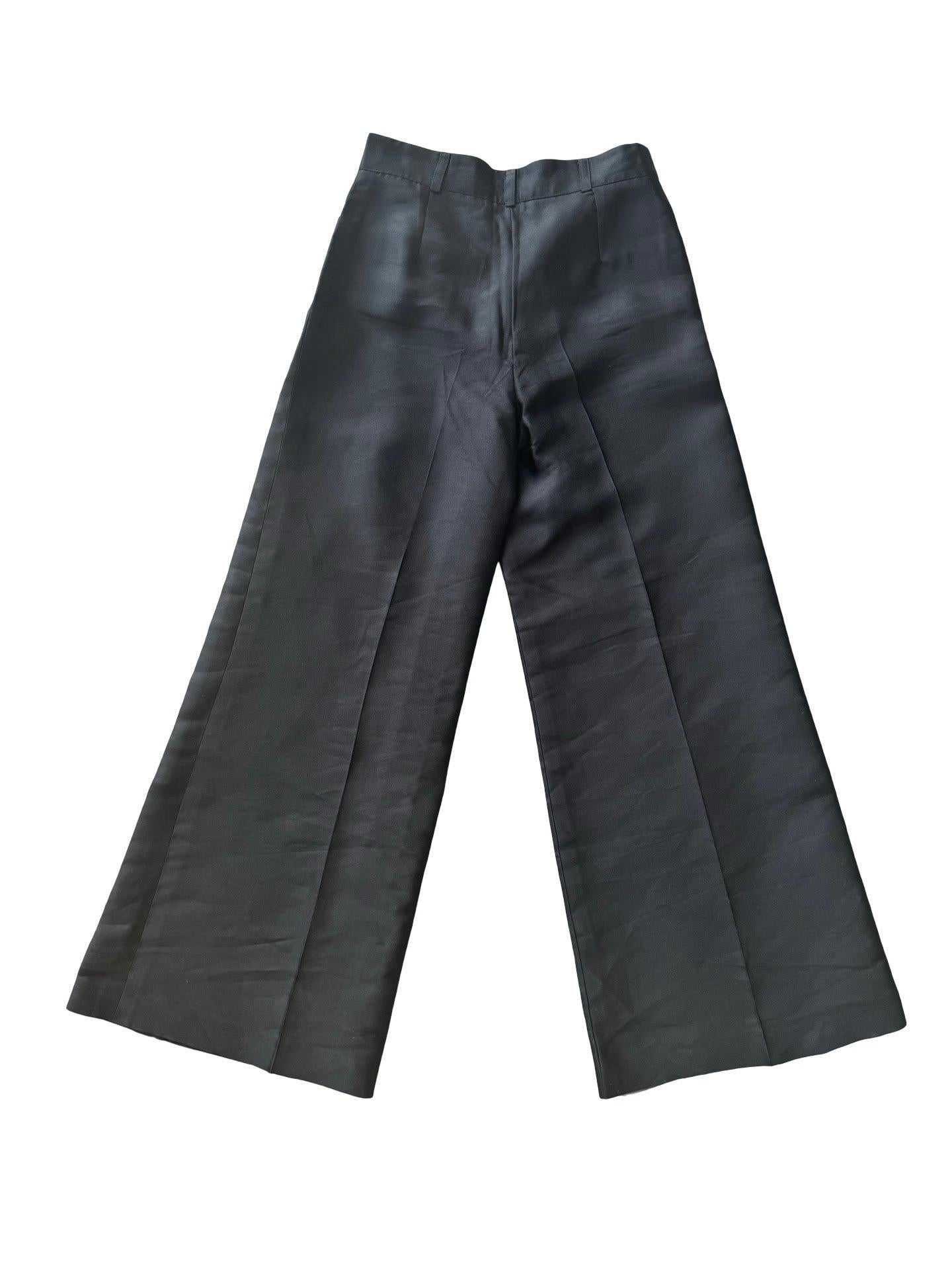 Black Oscar de la Renta Wide Leg Trouser For Sale