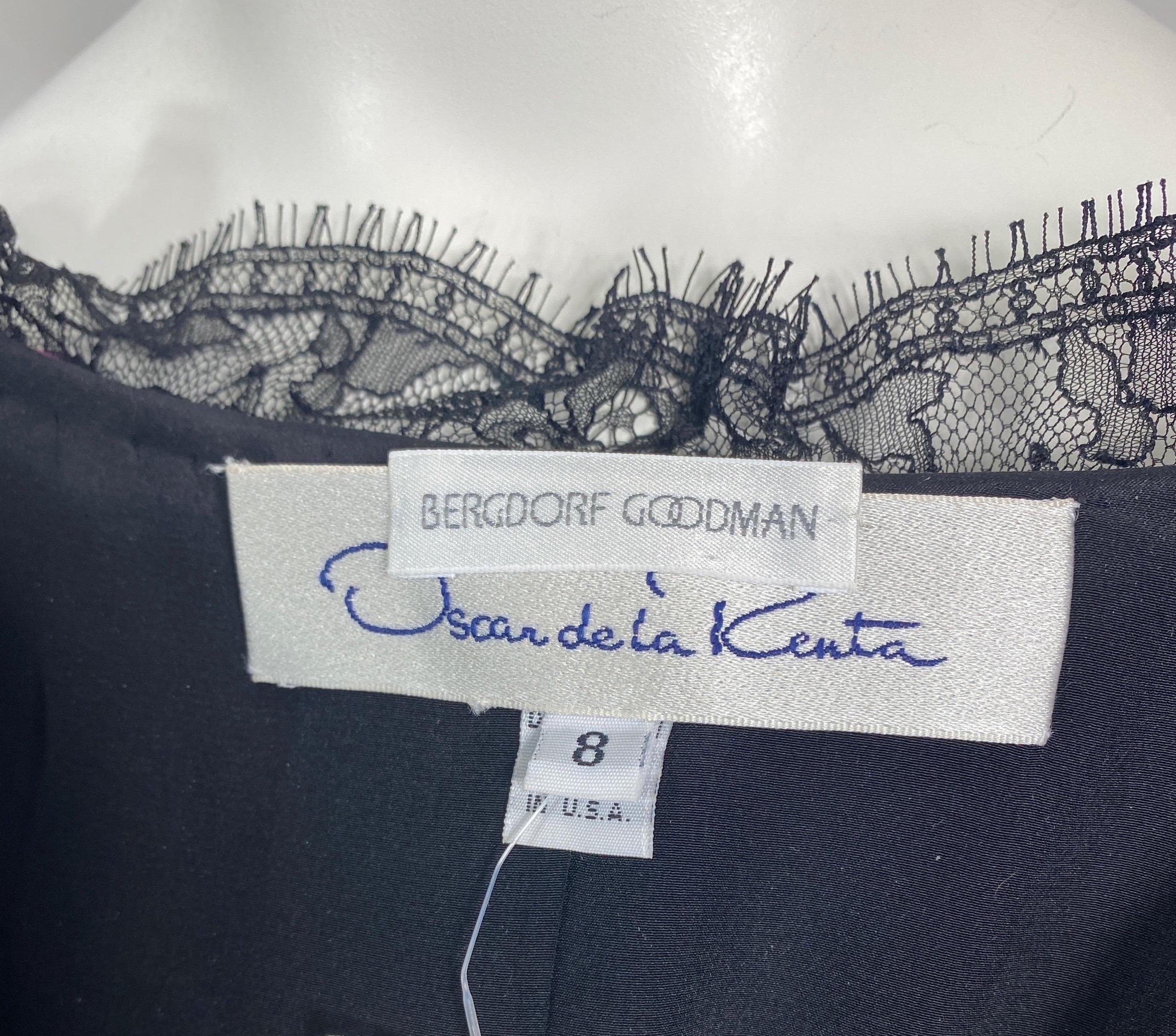 Oscar de la Renta Wine Quilted Velvet Jacket - Size 8 For Sale 8