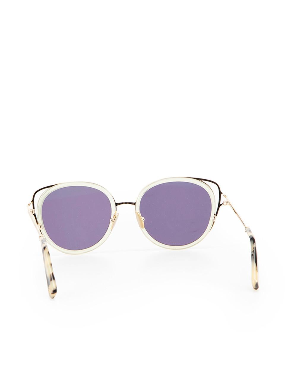 Gray Oscar de la Renta Women's Green Frame Cat Eye Sunglasses