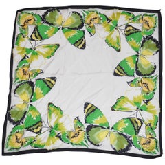 Retro Oscar de la Renta Wonderfully Vivid "Collection of Butterflies" Silk Scarf