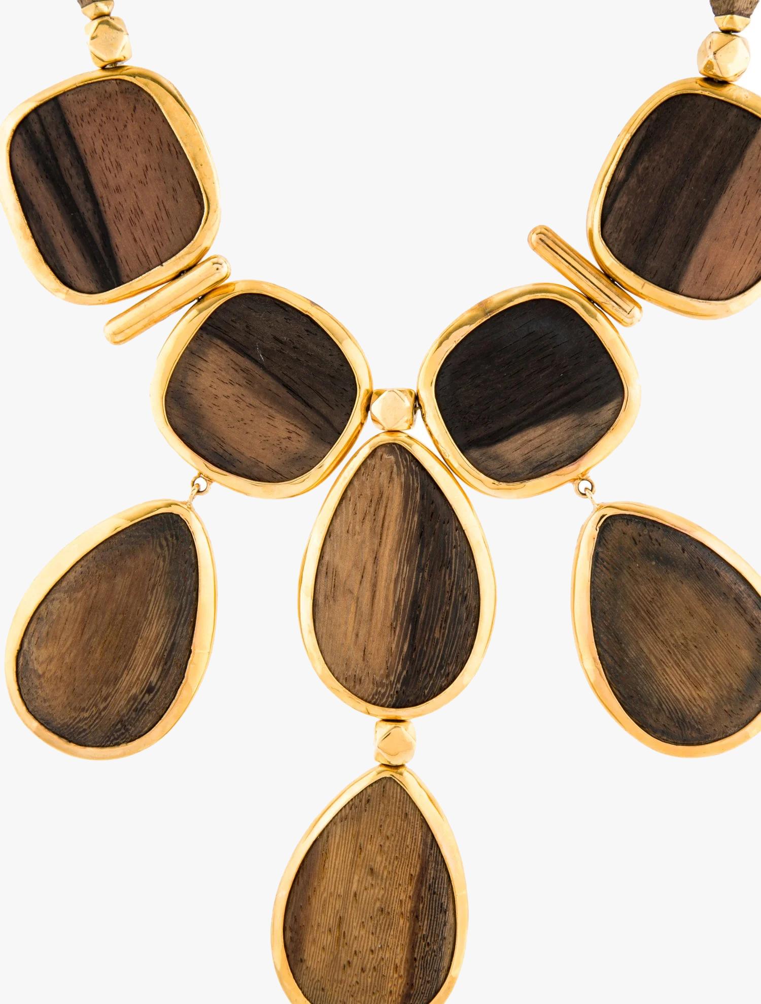 Oscar de la Renta wooden collar necklace 1