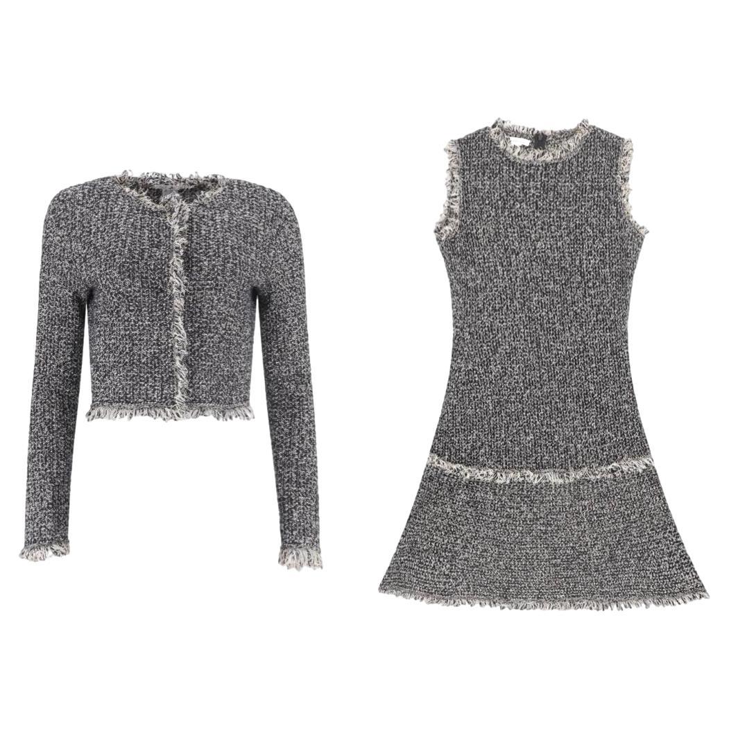 Oscar De La Renta Wool Boucle Dress & Jacket Two-Piece Set For Sale