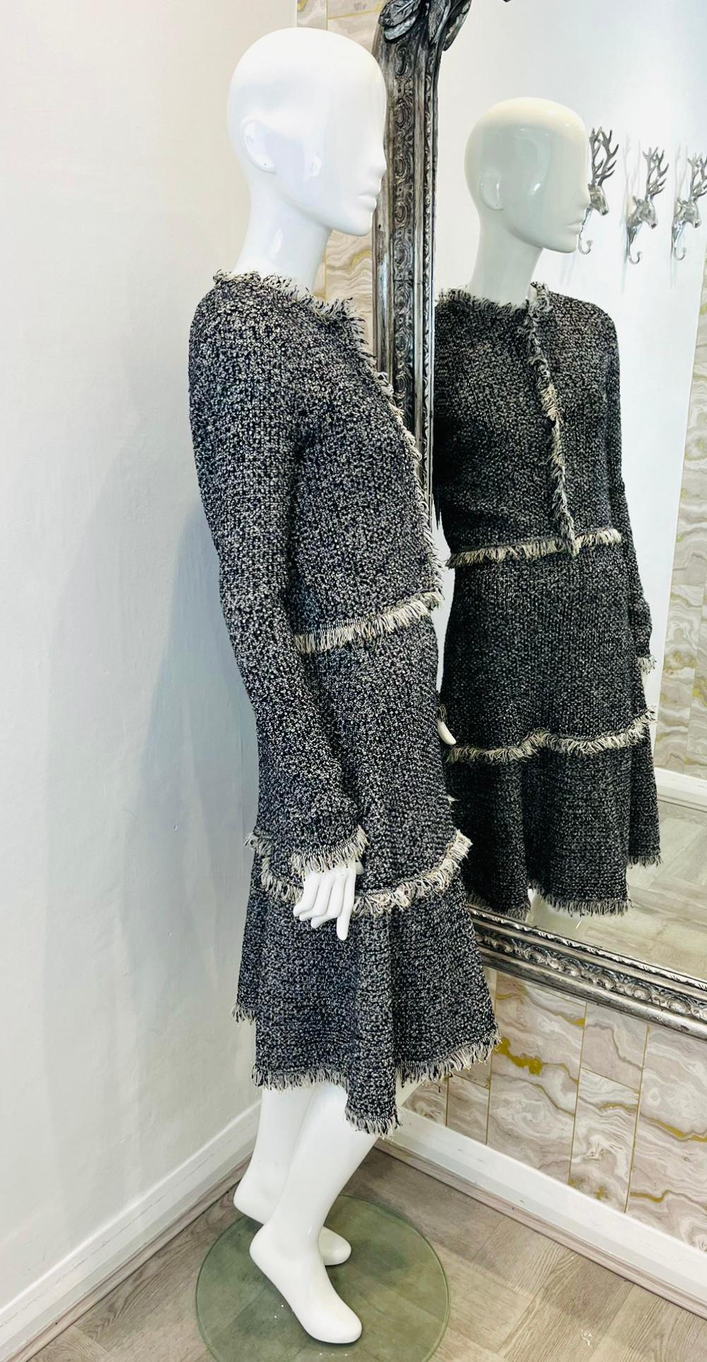 Women's Oscar De La Renta Wool Dress & Jacket Two-Piece Set For Sale
