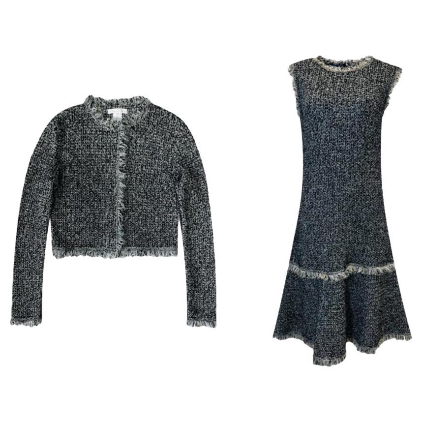 Oscar De La Renta Wool Dress & Jacket Two-Piece Set For Sale