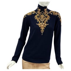 Oscar de la Renta Wool Embellished Sweater size M as seen on *Filthy Rich*