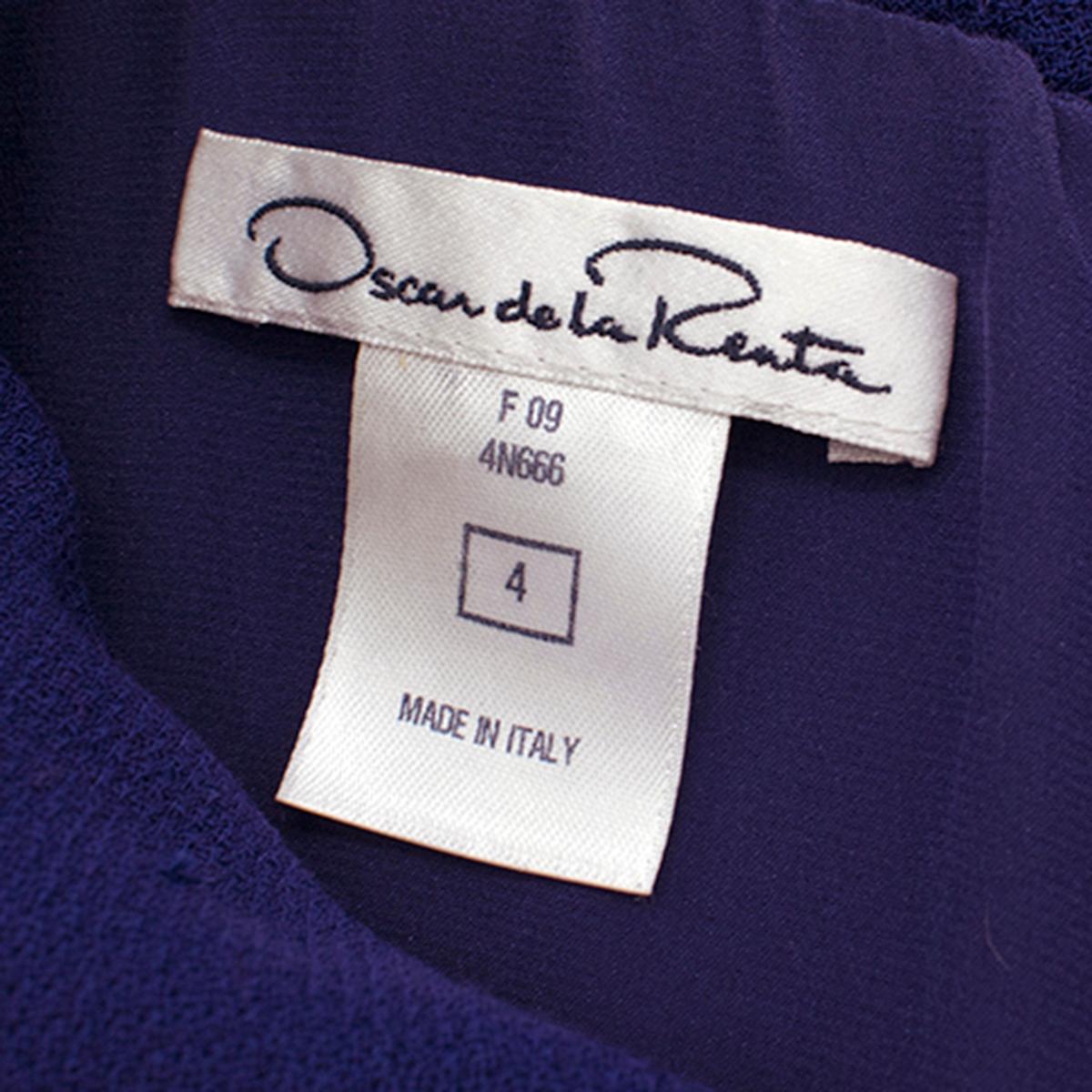 Oscar de La Renta Wool Raw Hem Dress - Size US 4 For Sale 1
