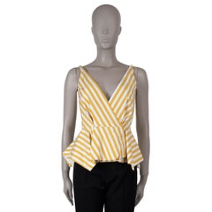 OSCAR DE LA RENTA algodón amarillo y blanco 2019 CAMISA PEPLUM XS