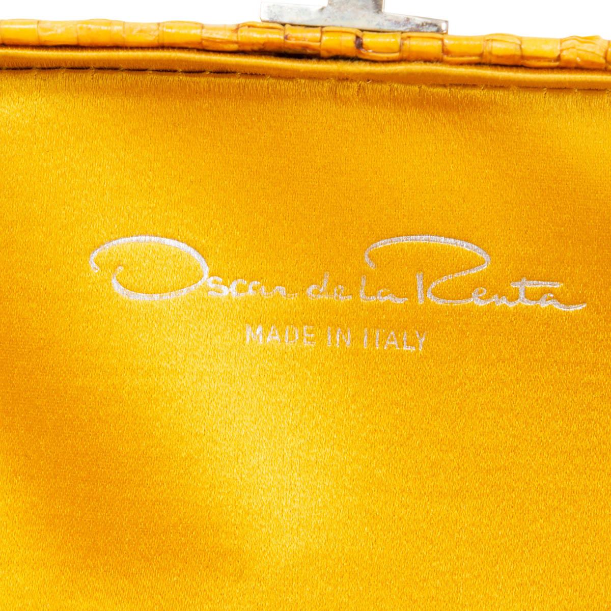 Women's OSCAR DE LA RENTA yellow WOVEN RAFFIA WICKER CLUTCH Bag