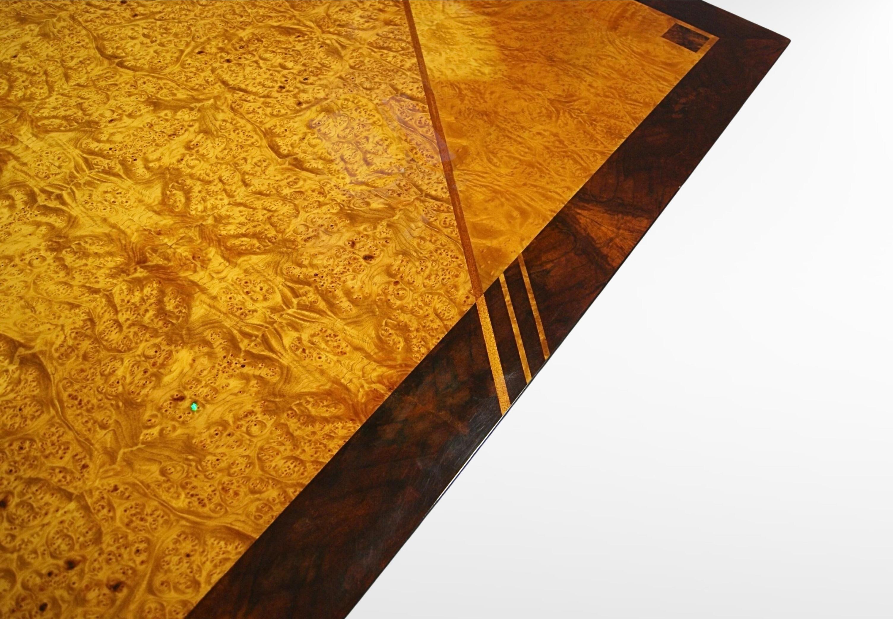 Oscar Dell Arredamento for Miniforms Italy, Burl Wood Lacquered Dining Table 4