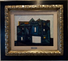 Oscar Dominguez.constructivist. surreal. La maison. 1954. Original oil