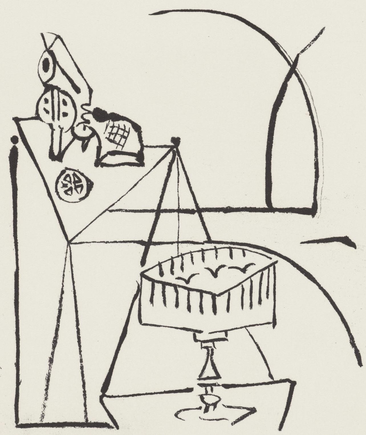 Domínguez, Komposition, Feuilles éparses (nach) – Print von Óscar Domínguez