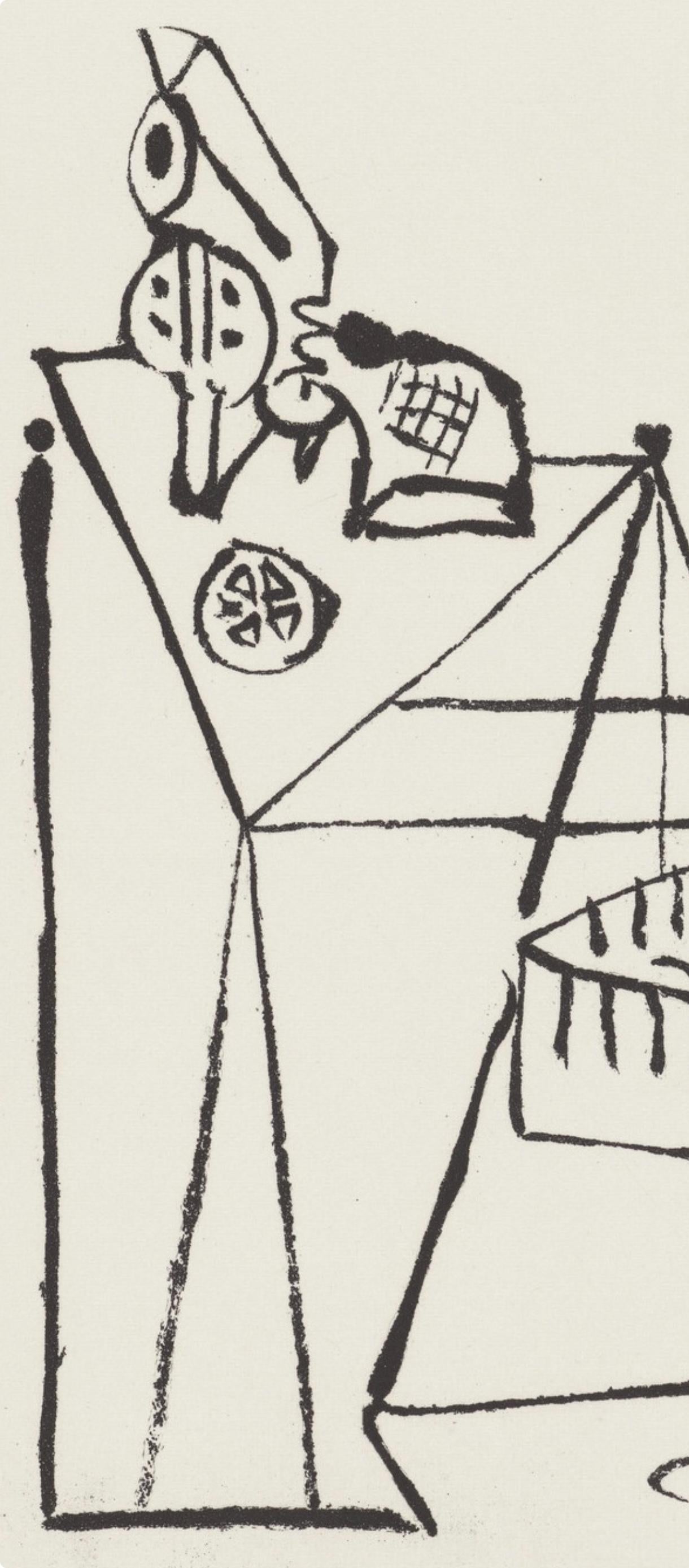 Domínguez, Komposition, Feuilles éparses (nach) (Moderne), Print, von Óscar Domínguez