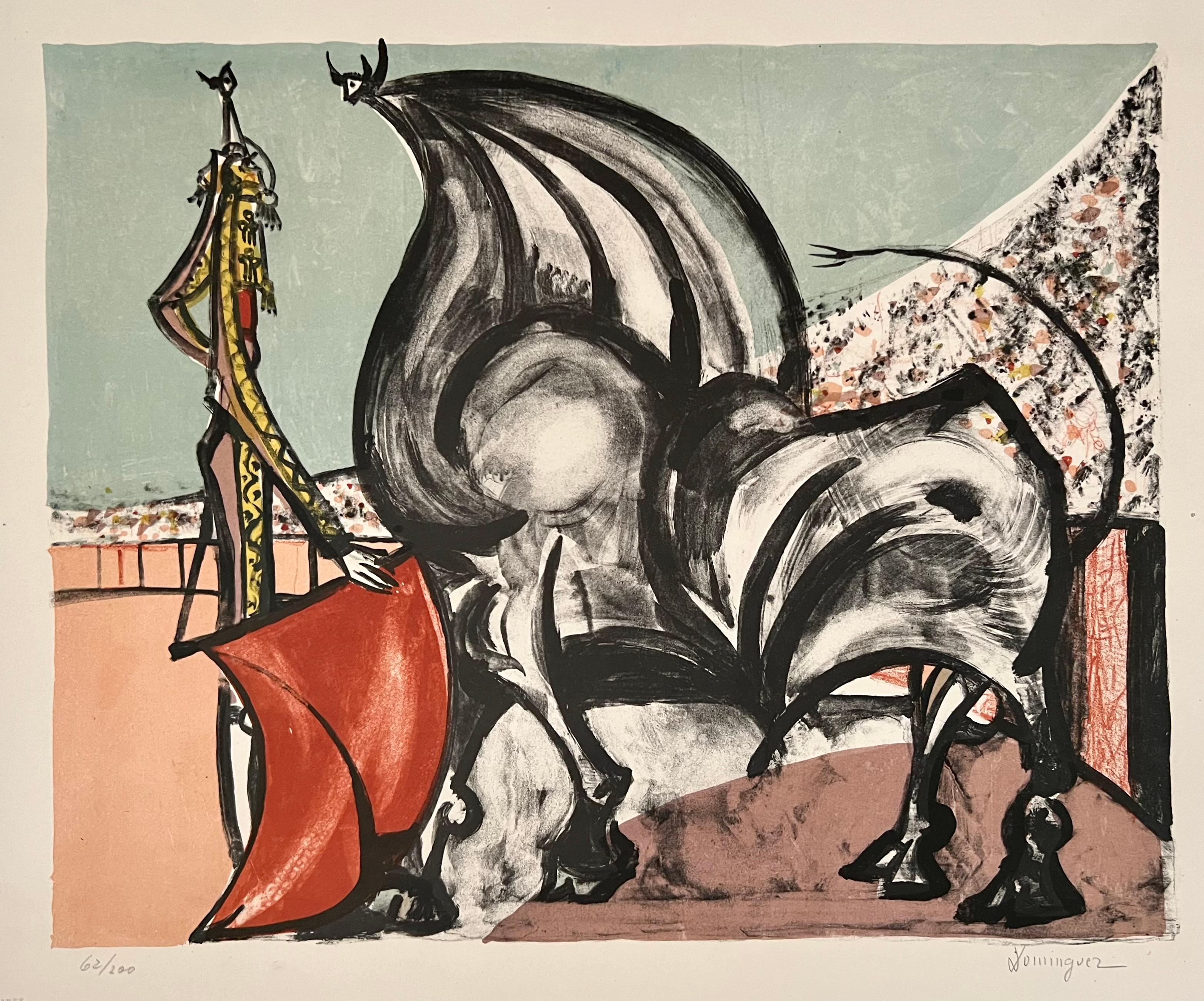 Hommage a Manolete - Surrealist Print by Óscar Domínguez