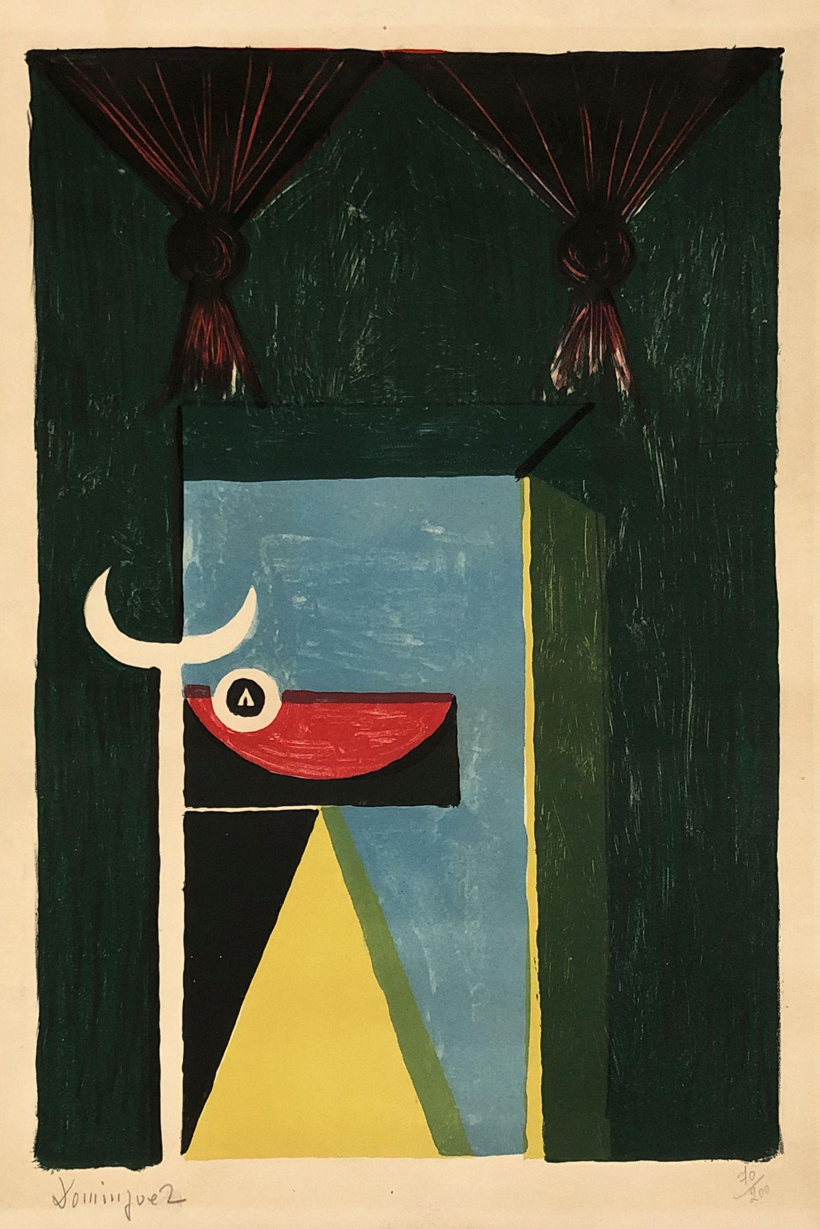 OSCAR DOMINGUEZ Tauromaquia (1950) Color print - Print by Óscar Domínguez