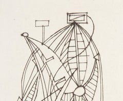 Rollercoaster, kubistische Radierung von Oscar Dominguez