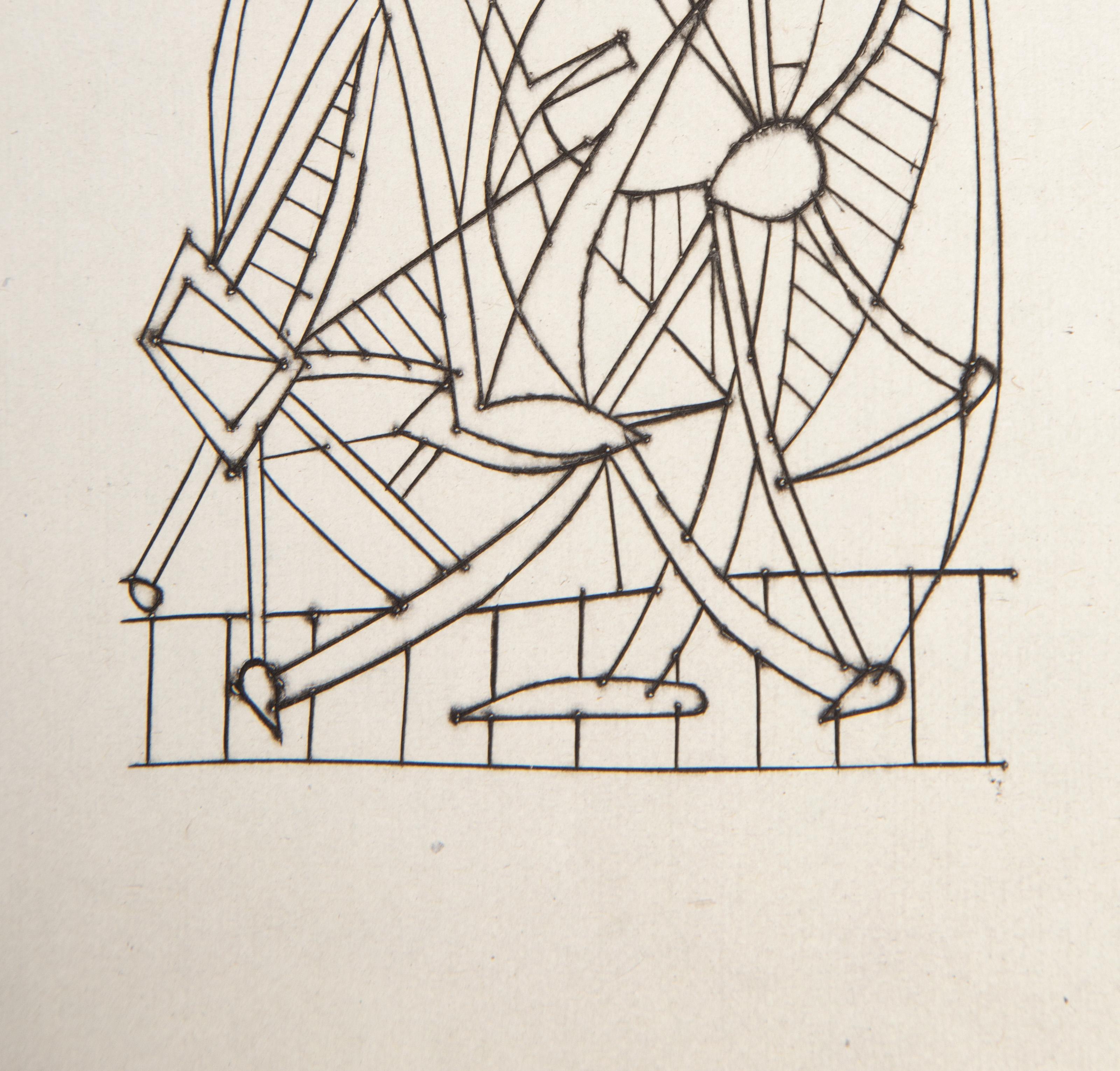  Oscar Dominguez, español (1906 - 1957) -  Montaña rusa, Año: hacia 1945, Medio: Aguafuerte sobre japón, firmado a lápiz, Tamaño de la imagen: 7 x 5 pulgadas, Tamaño: 16 x 10,75 pulgadas (40,64 x 27,31 cm), Descripción: De la colección del difunto