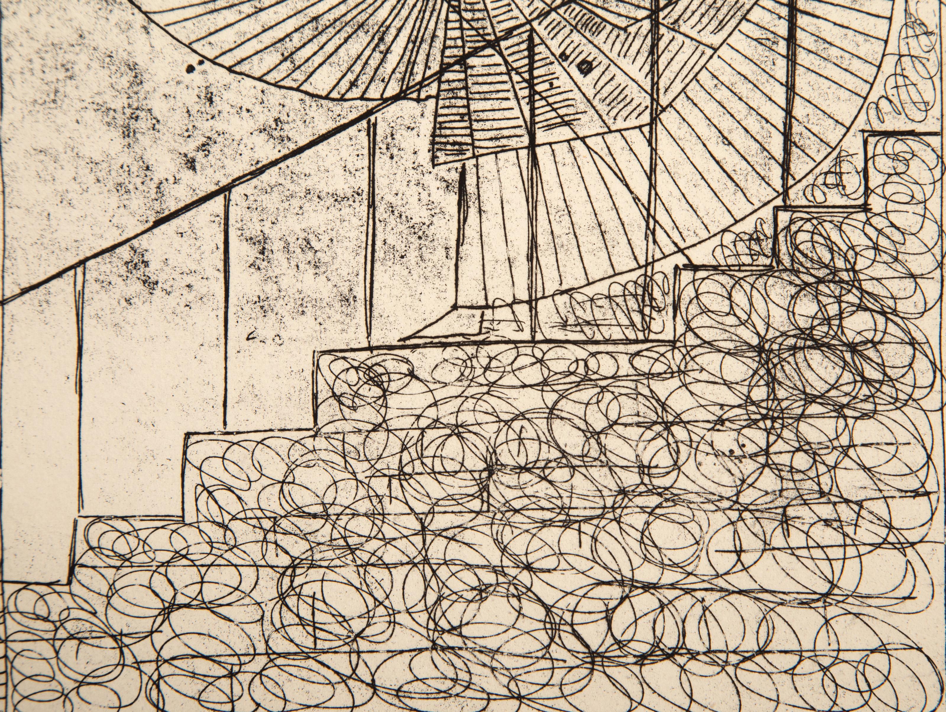 Sombre est Noir, Surrealist Etching by Oscar Dominguez For Sale 2