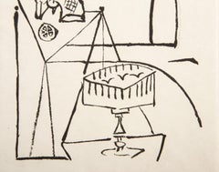 Stillleben, kubistische Radierung von Oscar Dominguez