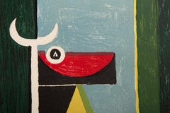 Kubistische Tauromachie, Lithographie von Oscar Dominguez