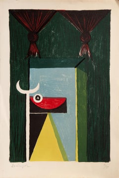 Tauromachie, litografía cubista de Oscar Dominguez