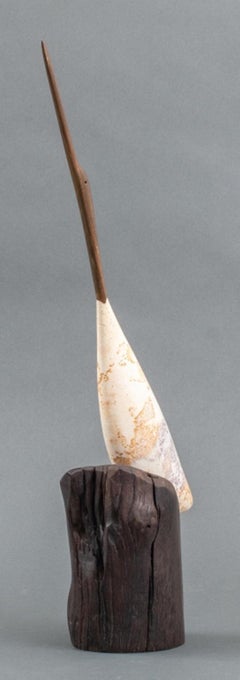 Oscar E. Casco Stone & Wood Bird Sculpture